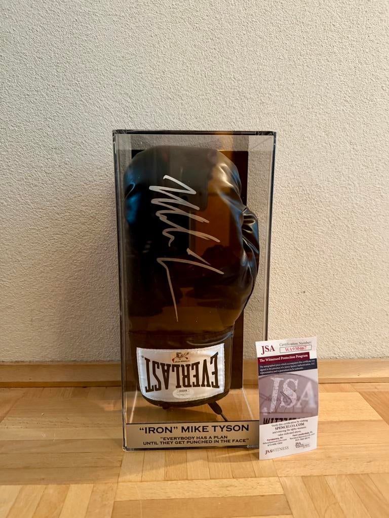 Gesigneerde bokshandschoen - Mike Tyson, Ophalen of Verzenden, Zo goed als nieuw, Bokshandschoenen