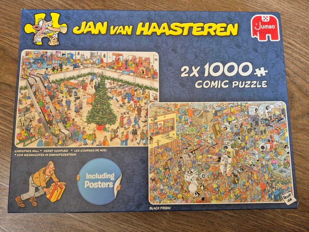 Jan van Haasteren, 2x 1000 stukjes, Hobby en Vrije tijd, Denksport en Puzzels, Ophalen, 500 t/m 1500 stukjes, Zo goed als nieuw
