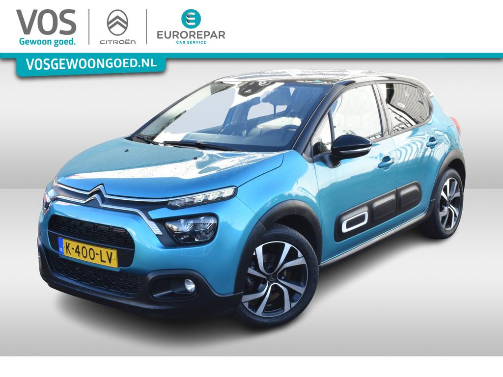 Citroën C3 PureTech 110 Shine. Navigatie | Airco | Camera a, 450 kg, 1199 cc, Blauw, Leder en Stof