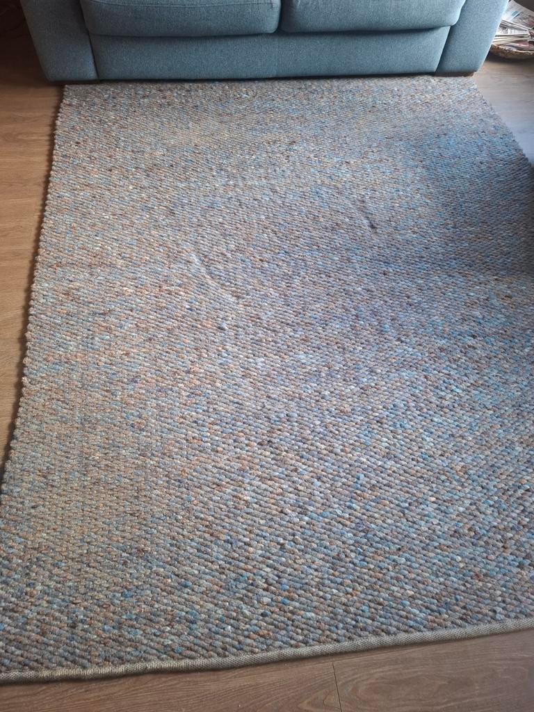 Perletta vloerkleed van wol, Ophalen, Gebruikt, Blauw, 200 cm of meer