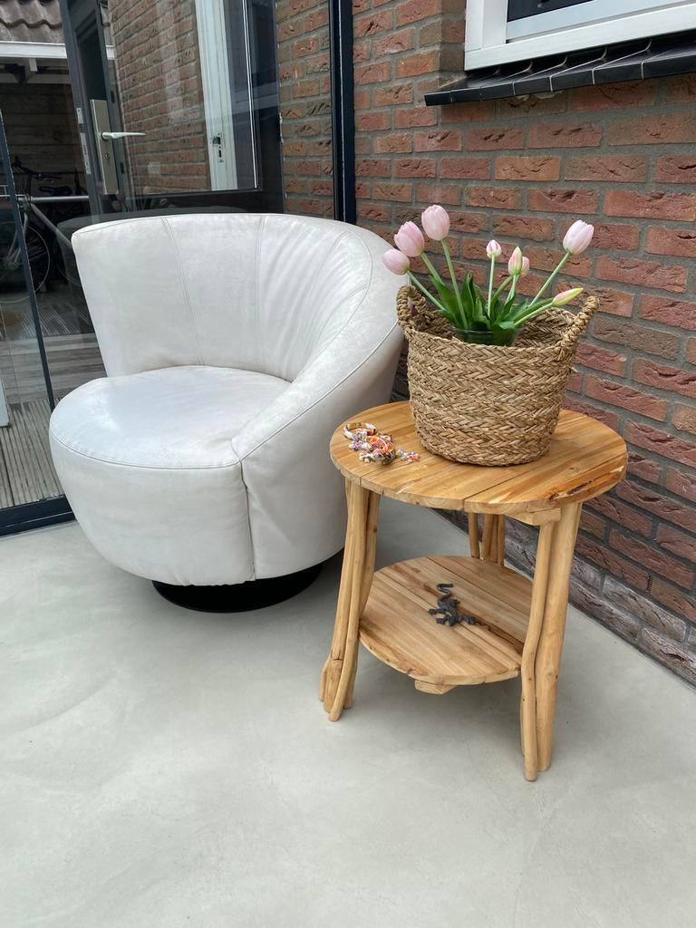 Design fauteuil wit, Ophalen, Overige materialen, Gebruikt, 75 tot 100 cm