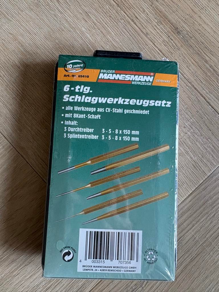 Brüder Mannesmann doorslag en pendrijver set 6-delig, Doe-het-zelf en Verbouw, Gereedschap | Handgereedschap, Ophalen of Verzenden