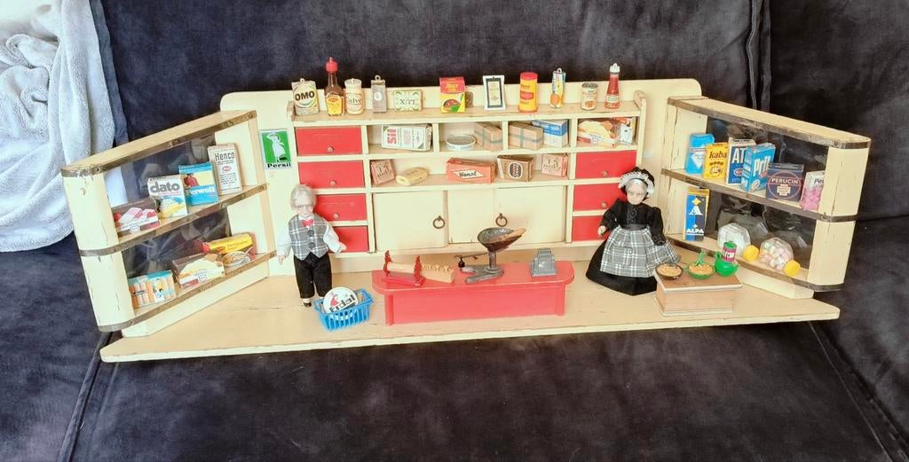 Oud miniatuur winkeltje., Ophalen, Zo goed als nieuw, Poppenhuis