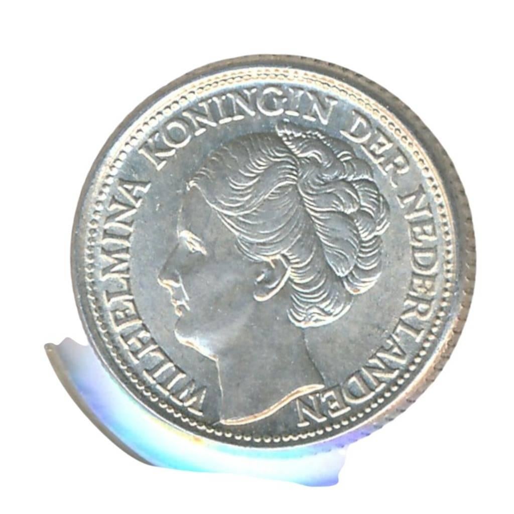 Nederland 25 Cent 1944 EP Wilhelmina, Zilver, 25 cent, Ophalen of Verzenden, Koningin Wilhelmina