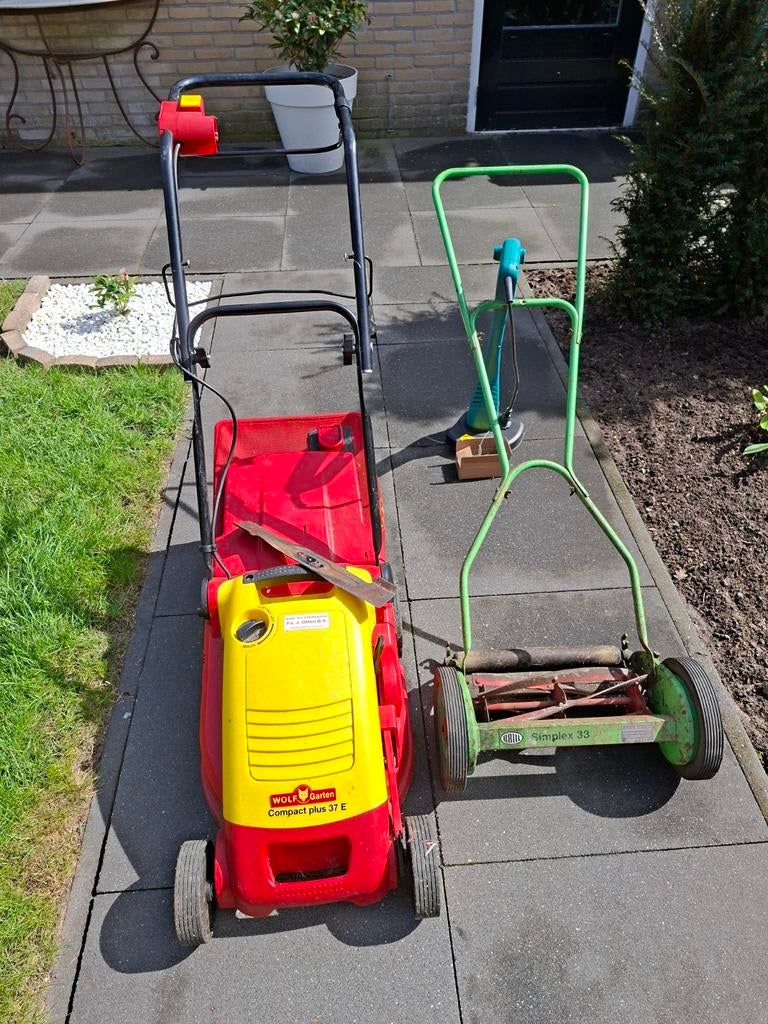 Elektrische grasmaaier, handgrasmaaier en trimmer, Tuin en Terras, Grasmaaiers, Gebruikt, Elektrische grasmaaier, 30 t/m 39 cm