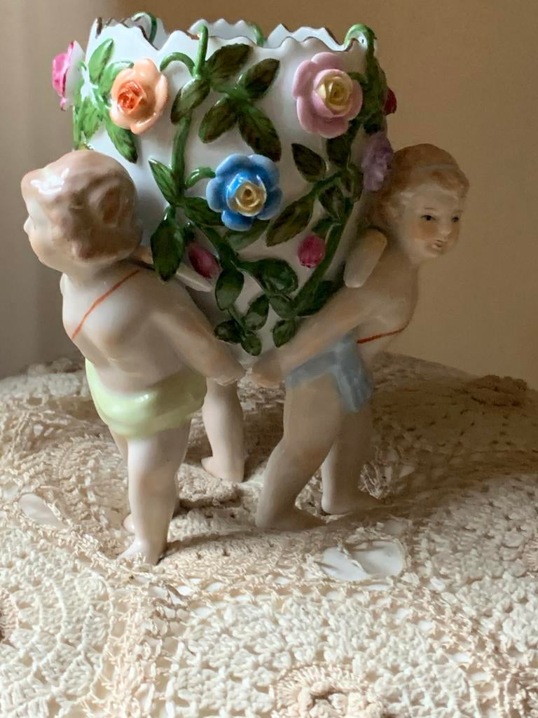 Saksisch Dresden 3 staande kinderen 19cm, Ophalen of Verzenden