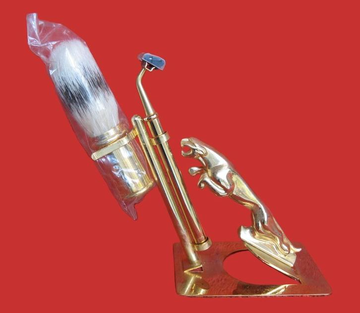 Design verguld Jaguar scheerset., Antiek en Kunst, Kunst | Designobjecten, Ophalen
