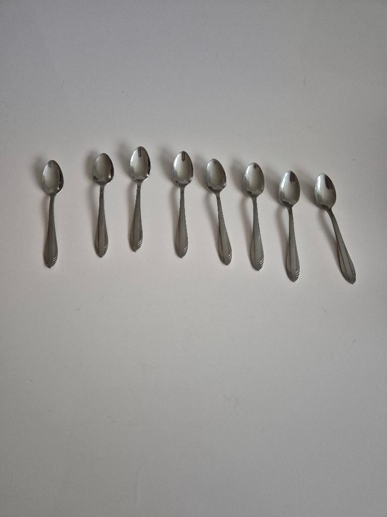 8 verzilverde advocaat lepeltjes, Antiek en Kunst, Antiek | Bestek, Ophalen of Verzenden