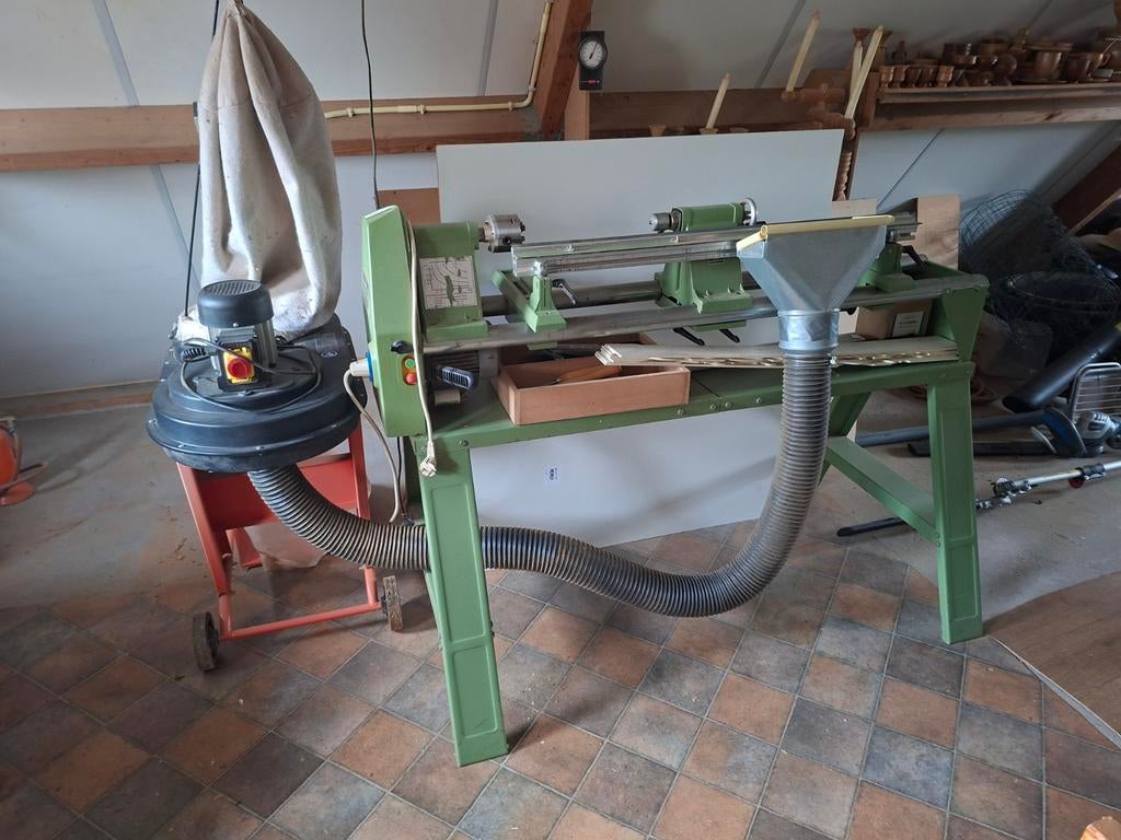 Houtdraaibank met afzuiger - complete set, Doe-het-zelf en Verbouw, Draaibanken, Ophalen, Gebruikt, Houtdraaibank, 500 tot 1000 mm