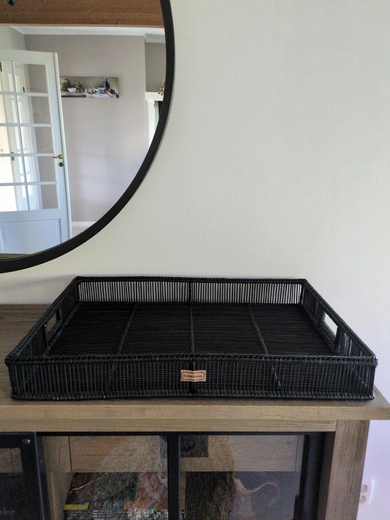 Riviera Maison Dienblad Zwart 60x40 cm, Huis en Inrichting, Woonaccessoires | Dienbladen, Ophalen of Verzenden, Zo goed als nieuw