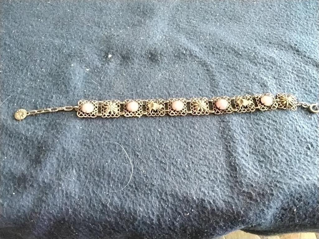 Vintage armband  22cm, Verzenden, Zilver, Overige materialen