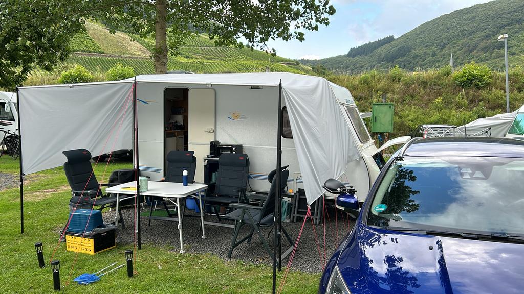 Marcella schuifluifel voor caravan, Ophalen, Gebruikt