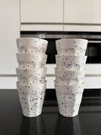 Hema Mirabeau mokken, wit met spetters, 250ml, 8 stuks, Ophalen of Verzenden, Zo goed als nieuw, Overige stijlen, Kop(pen) en/of Schotel(s)
