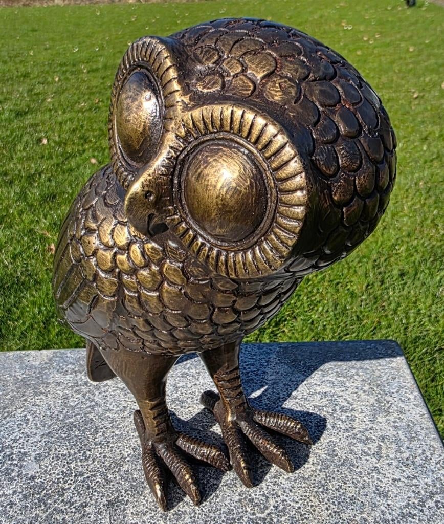 UIL MINERVA / BRONZEN BEELD / UIL, Ophalen of Verzenden, Beeld, Vogel, Handgemaakt