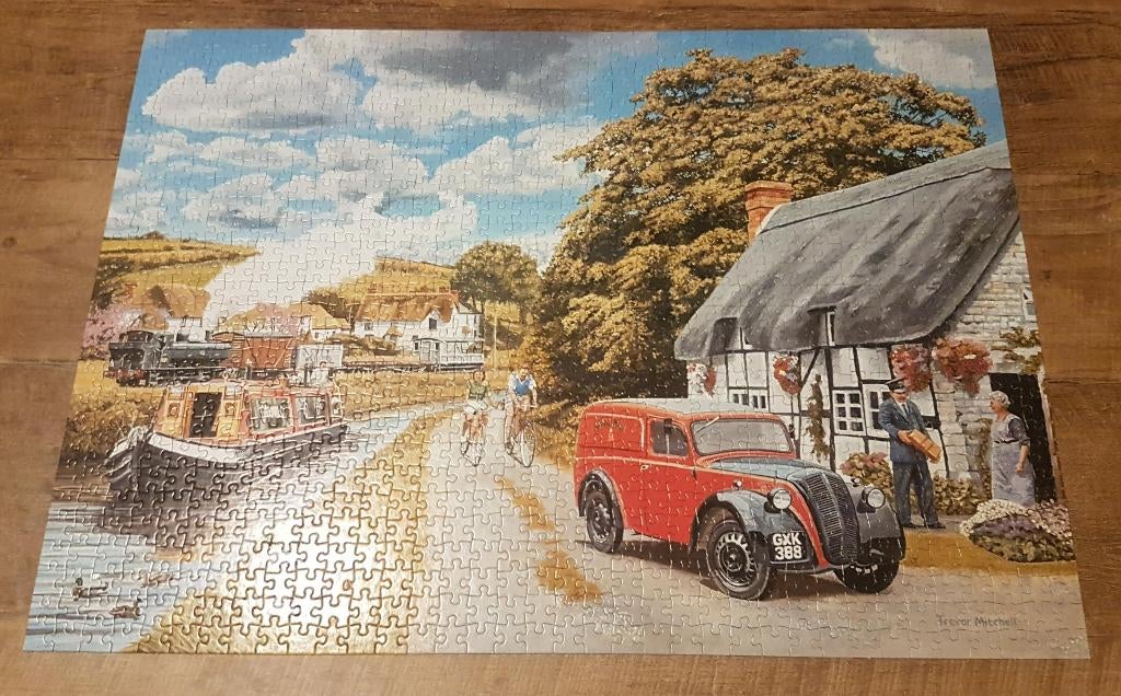 King puzzel Parcel for Canal Cottage 1000 pc. zgan, Ophalen of Verzenden, 500 t/m 1500 stukjes, Zo goed als nieuw, Legpuzzel