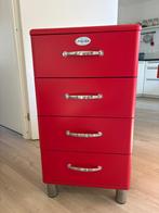 Malibu rood ladekastje, Ophalen, 50 tot 100 cm, Zo goed als nieuw, 3 of 4 laden