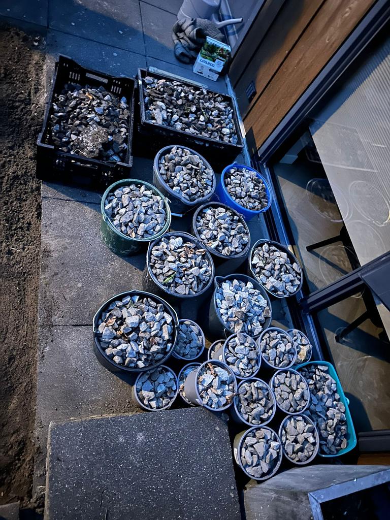 Grijze stenen/grind voor tuin - Gratis, Ophalen, Overige materialen, Gebruikt, Grind