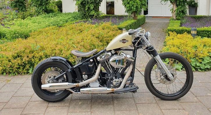 Unieke Custom built Evo 1340 Bobber, Motoren, Motoren | Harley-Davidson, Particulier, Overig, 2 cilinders, Ophalen