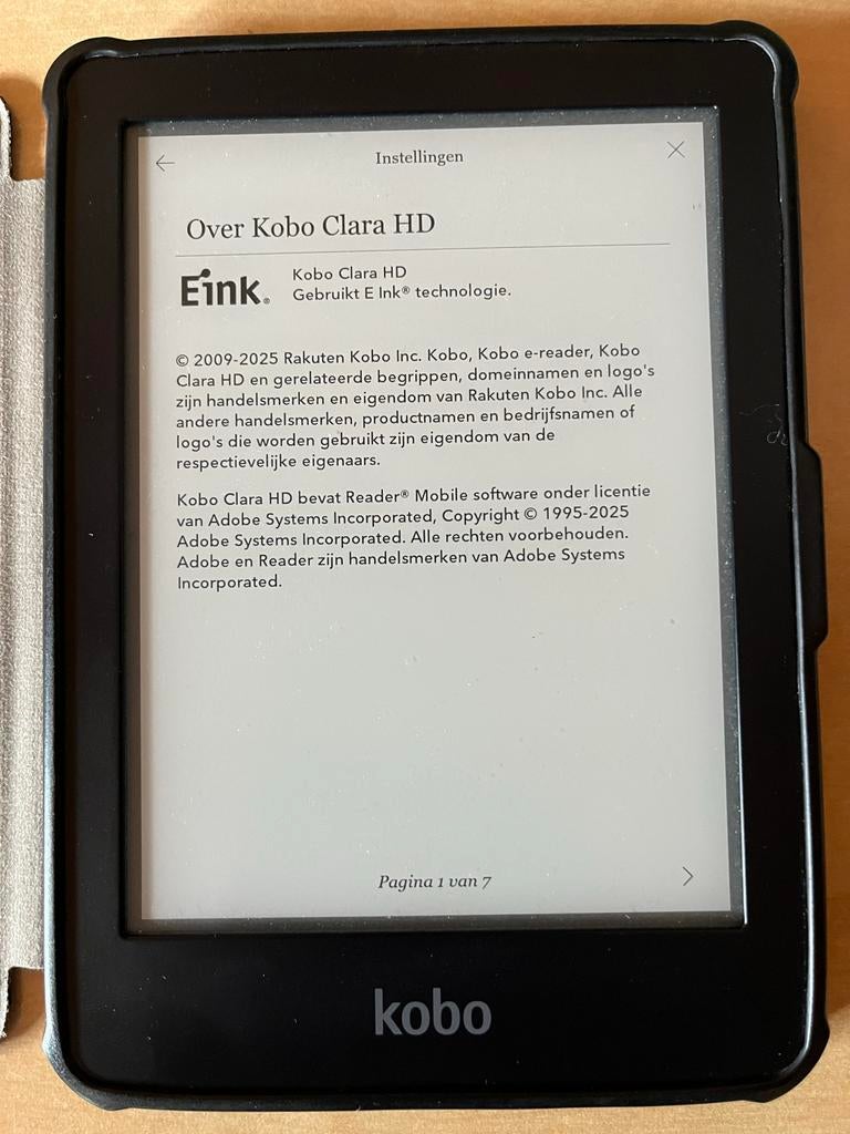 Kobo Clara HD e-reader, Gebruikt, 8 GB, Ophalen of Verzenden, Touchscreen