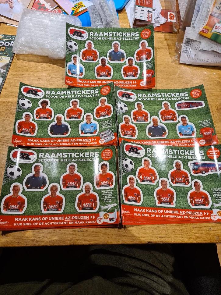 AZ raamstickers vomar, Verzamelen, Sportartikelen en Voetbal, Zo goed als nieuw, Vaantje of Sjaal, AZ, Ophalen