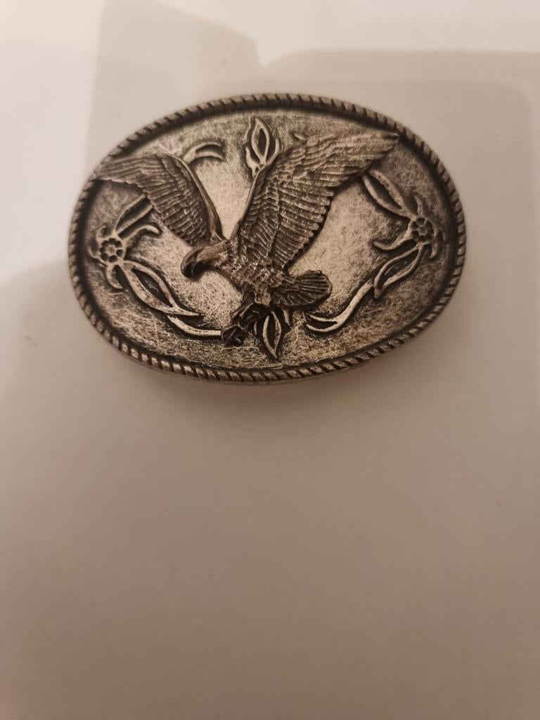 Vintage Riemgesp met Adelaar - Western Stijl, Losse buckle of gesp, Overige kleuren, 5 cm of meer, Minder dan 80 cm