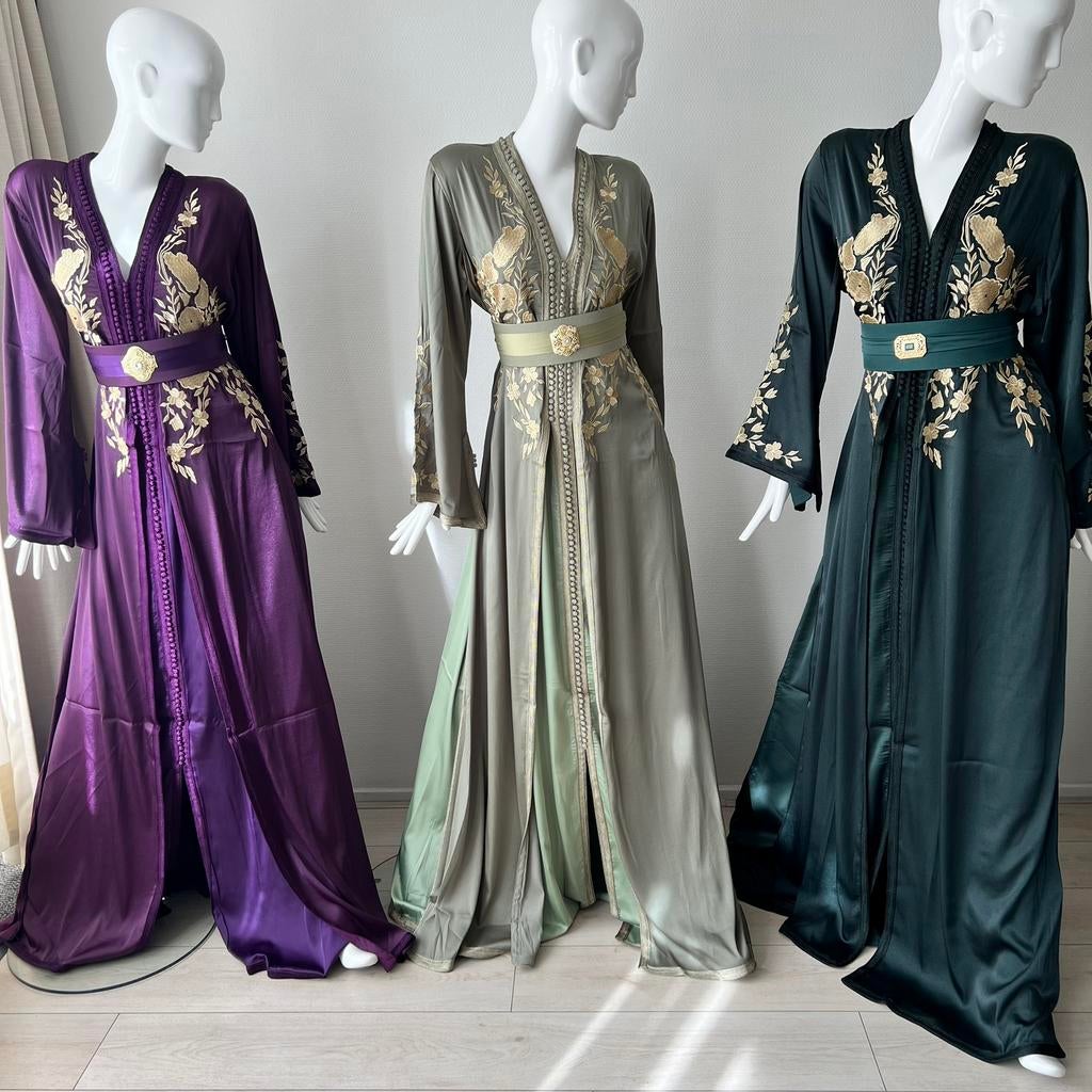 Organza takchita’s, Kleding | Dames, Gelegenheidskleding, Ophalen of Verzenden, Zo goed als nieuw, Paars, Overige typen
