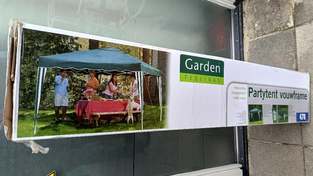 Partytent Nieuw! garden feelings met Vouwframe + Zijwanden, Tuin en Terras, Partytenten, Ophalen, Opvouwbaar, Partytent, Minder dan 4 meter
