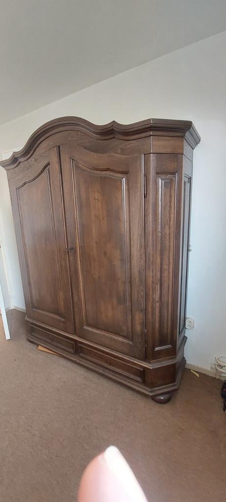 Antieke Eikenhouten Kast met Barokke Details, Huis en Inrichting, Kasten | Vitrinekasten, Ophalen, Gebruikt, Eikenhout, 150 tot 200 cm