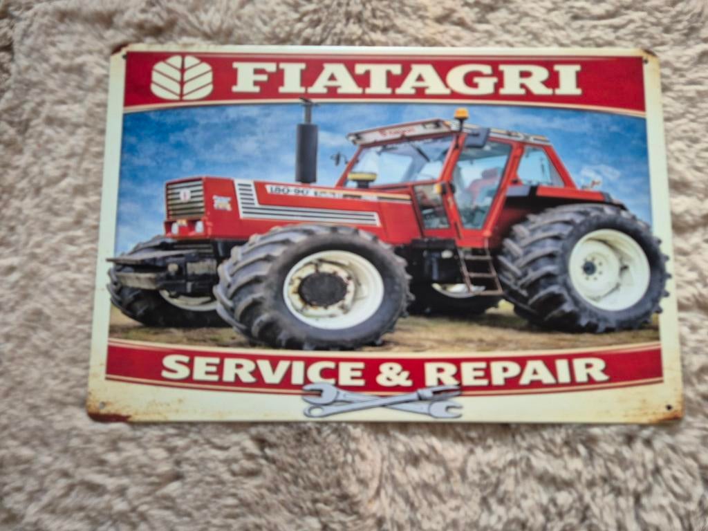 Fiatagri service en repair reclamebord, Ophalen of Verzenden, Nieuw, Reclamebord
