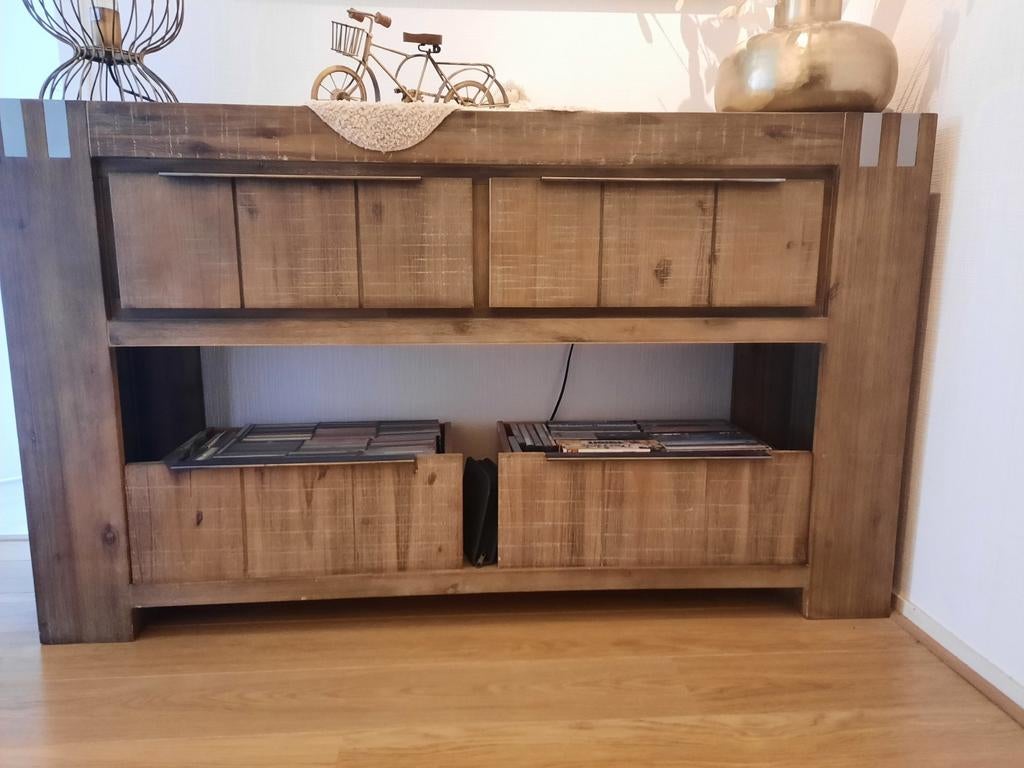 Bassano sidetable + bijpassende spiegel, Huis en Inrichting, Tafels | Sidetables, Ophalen, 25 tot 50 cm, Rechthoekig