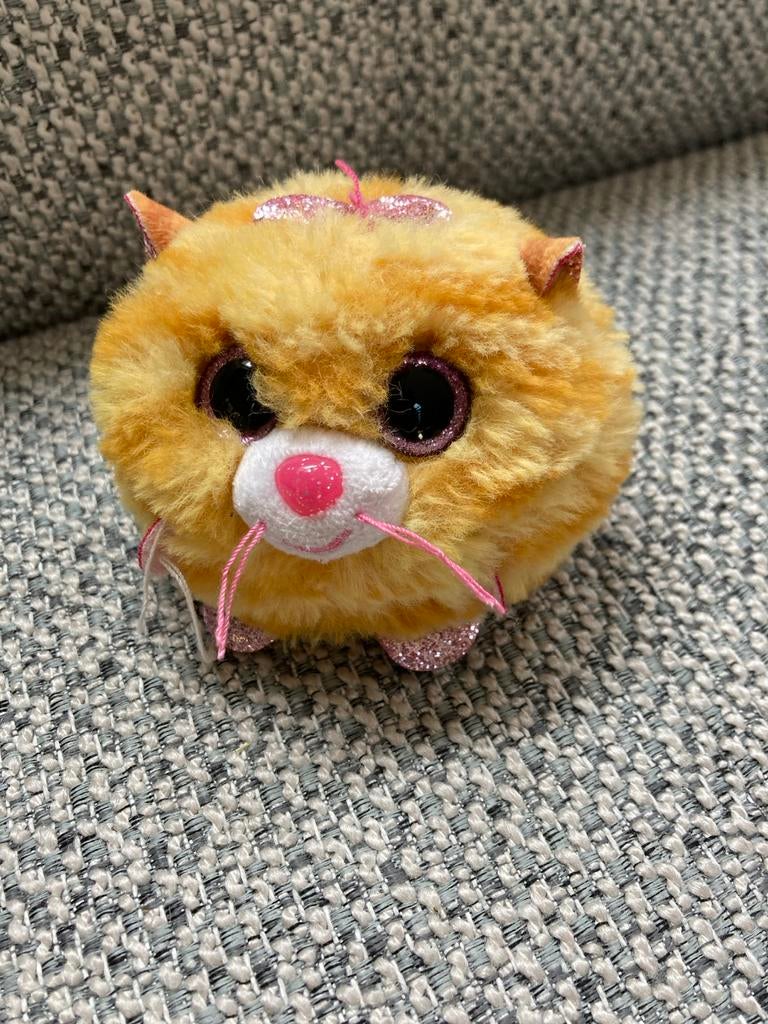 Ty beanie boo Tabitha kat knuffel geel roze, Oranje, Overige merken, Overige karakters, Ophalen of Verzenden