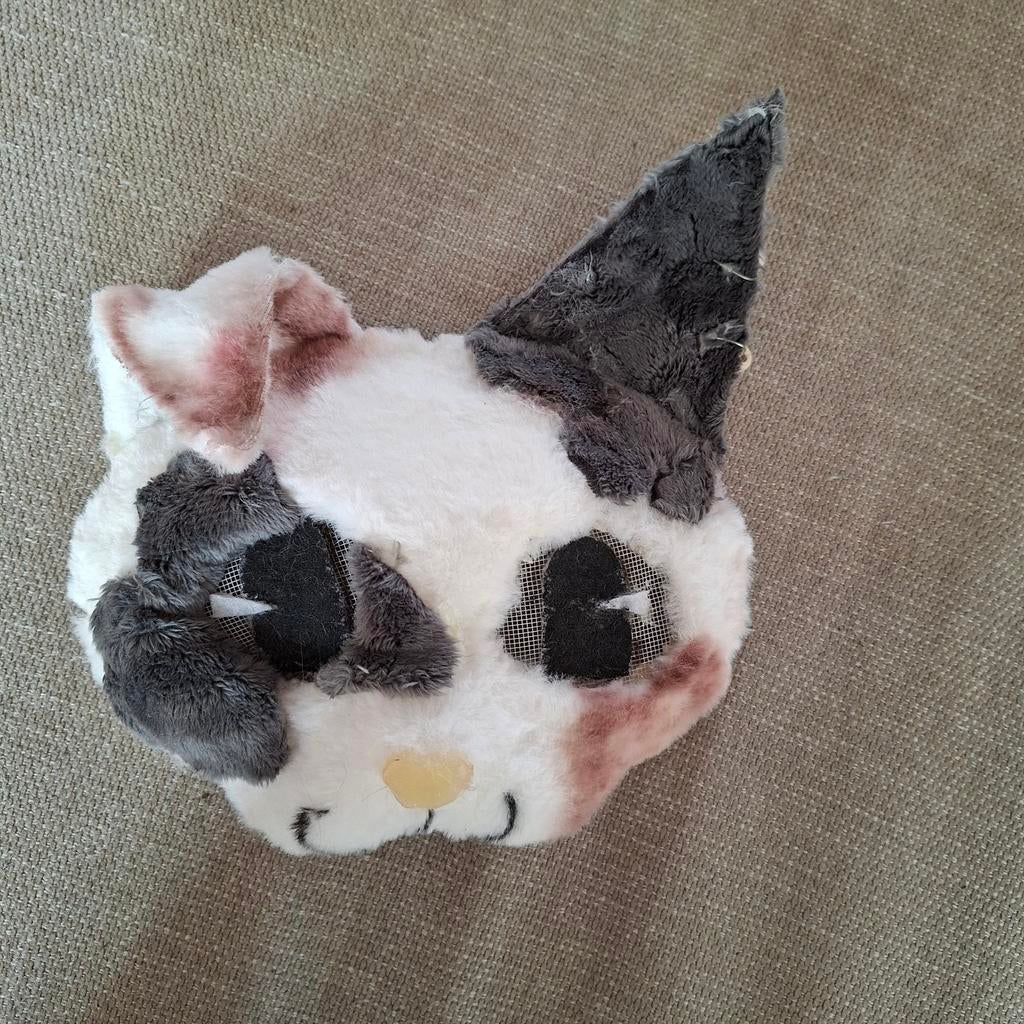 Handgemaakten katten masker gelijnd en buigbaren oren., Ophalen of Verzenden