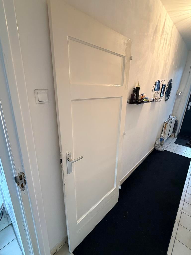 Stompe binnendeur, wit, inclusief klink, Gebruikt, 80 tot 100 cm, Binnendeur, Ophalen of Verzenden