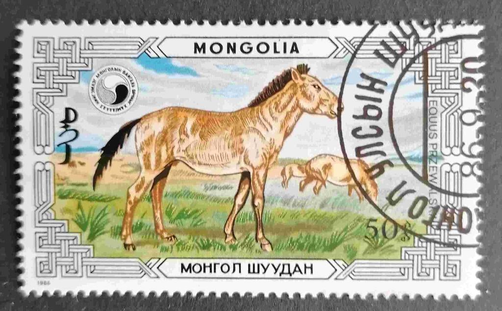 MONGOLIË - paarden 1986, Verzenden, Gestempeld, Centraal-Azië