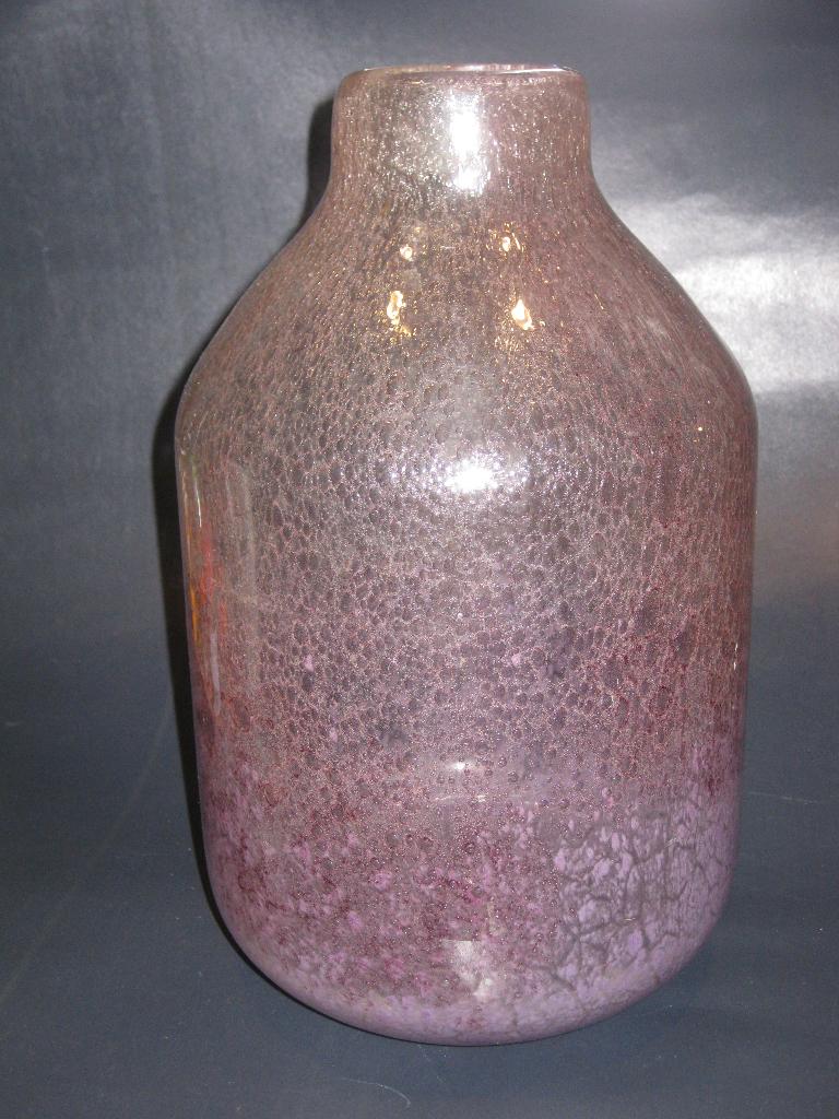 Paarse Bubble Mond Geblazen Vaas Gevlekt Glas 32 CM, Huis en Inrichting, Woonaccessoires | Vazen, Ophalen, Overige kleuren, Minder dan 50 cm