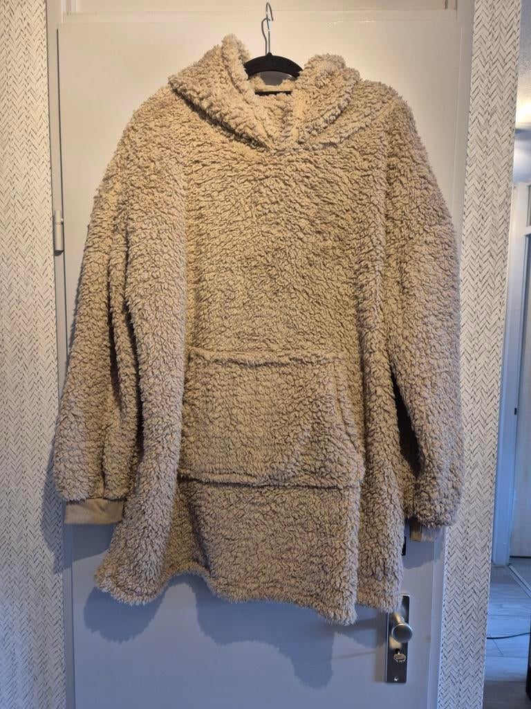 Nieuwe Beige Oversized Teddy Hoodie Deken - Unique Living, Beige, Maat 46/48 (XL) of groter, Nieuw, Ophalen of Verzenden