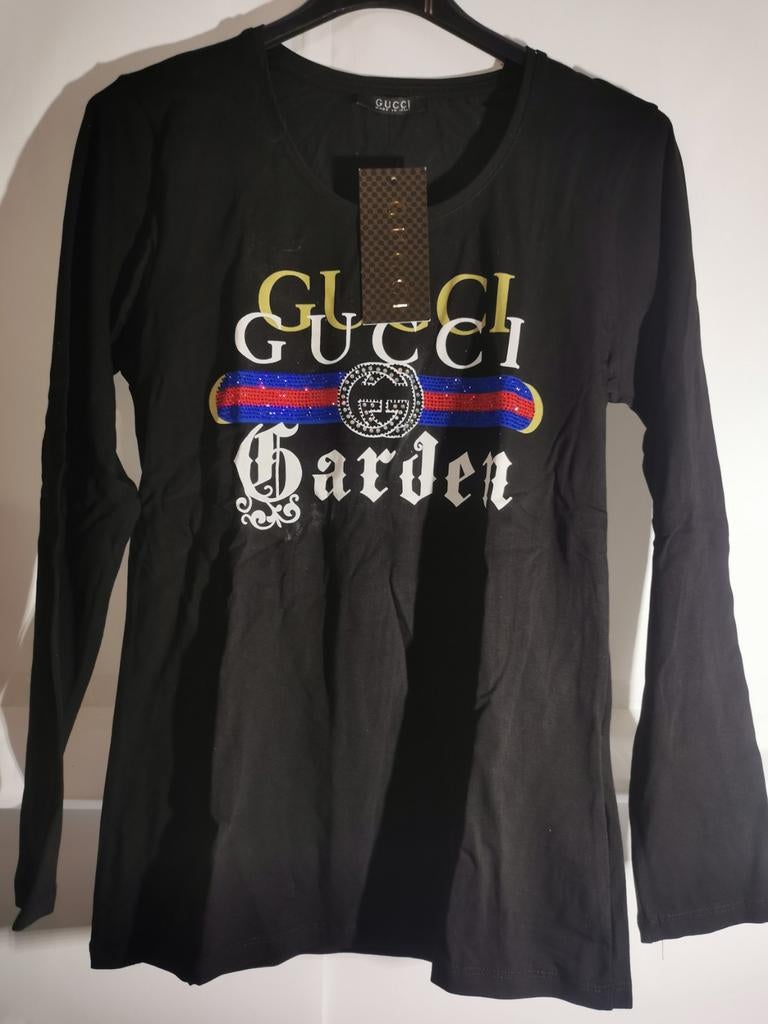 Gucci longsleeve XXL stretch - Zwart met Gucci Garden print, Verzenden, Zwart, Maat 46/48 (XL) of groter, Nieuw