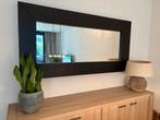 Grote zwarte ikea spiegel met houten lijst, Huis en Inrichting, Woonaccessoires | Spiegels, Ophalen, Gebruikt, 125 cm of meer