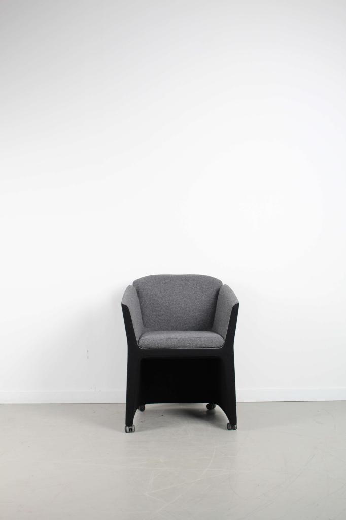 1x Montis Lotus Fauteuil Grijs/Zwart Stof, Niet ingevuld, Minder dan 75 cm, Niet ingevuld, Ophalen of Verzenden