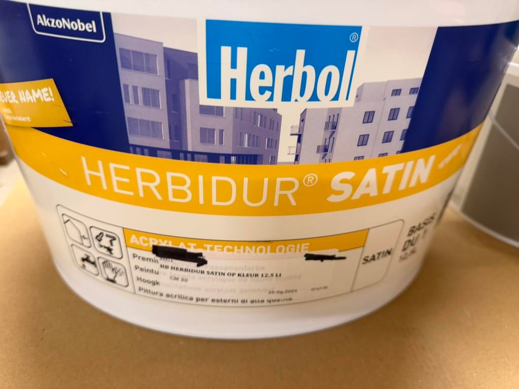 Herbol Herbidur grijze muurverf voor buiten 12,5liter, Hobby en Vrije tijd, Schilderen, Ophalen, Nieuw, Acrylverf