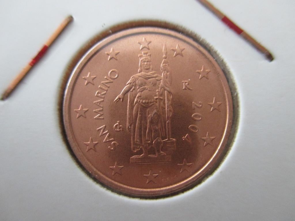 San Marino 2 cent 2004 unc, Ophalen of Verzenden, San Marino, 2 cent, Losse munt