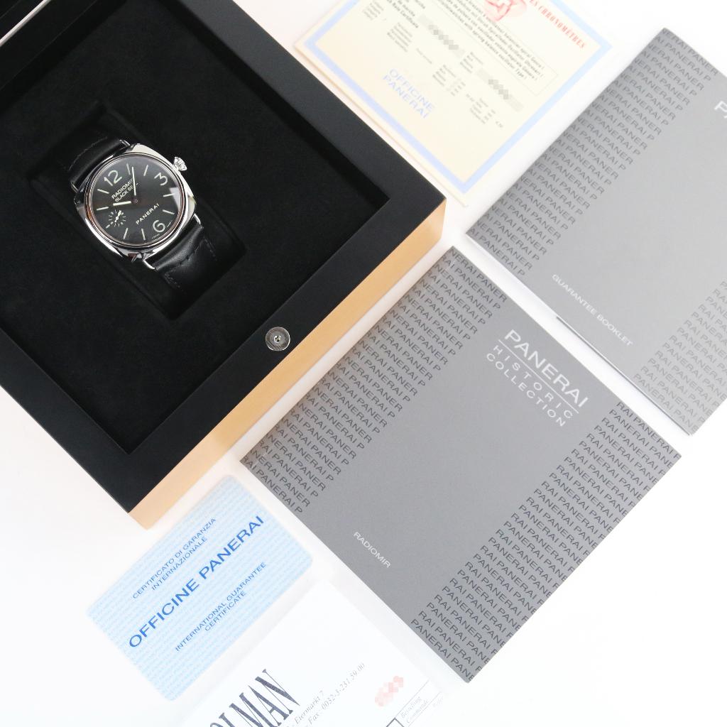 Panerai Radiomir Black Seal PAM183 45 (Zeer goed/ 2011), Overige merken, Leer, Staal, Polshorloge