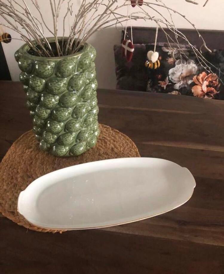 💝 Vintage THOMAS MEDAILLON cakeschaal wit goud, Ophalen of Verzenden, Effen, Porselein, Schaal of Schalen