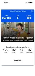 2 Platinum Tickets Harry Styles 04-06-2026, Twee personen, Overige soorten