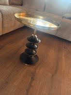 Richmond Interiors bijzettafel goud/zwart, Minder dan 55 cm, Metaal of Aluminium, Rond, Zo goed als nieuw