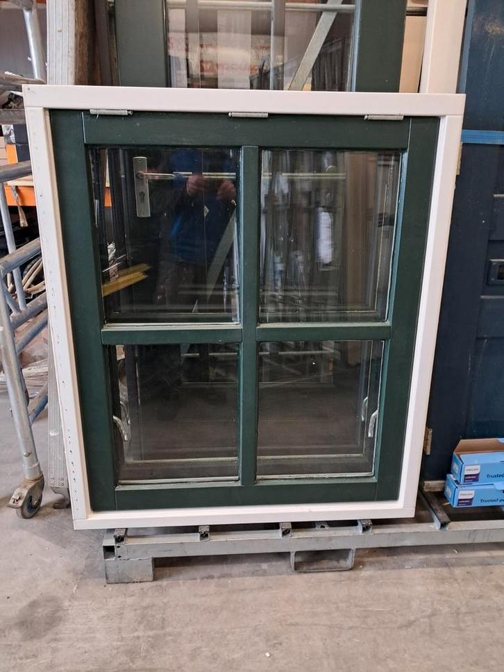 Houten kozijnen merantie hr++ glas, Doe-het-zelf en Verbouw, Kozijnen en Schuifpuien, Raamkozijn, Hout, 75 tot 150 cm, Ophalen of Verzenden