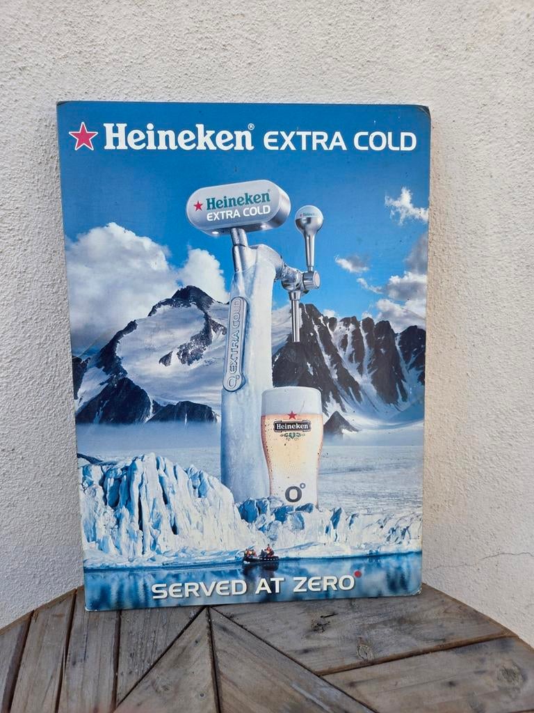 Heineken Extra Cold kartonnen reclamebord, Ophalen of Verzenden, Gebruikt