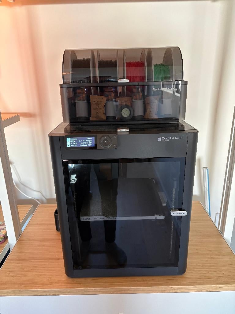 Bambu Lab P1S + AMS (162 uur) + filament & accessoires, Computers en Software, 3D Printers, Zo goed als nieuw, Filament, Ingebouwde Wi-Fi