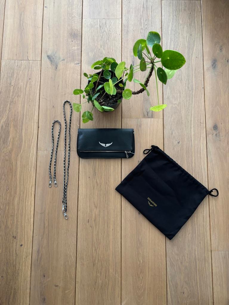 Zadig & Voltaire Rock Nano Crossbody Tas Zwart Leer, Ophalen of Verzenden, Nieuw, Zwart, Schoudertasje