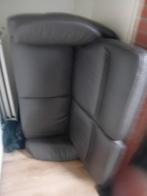 Comfortabele leren fauteuil - grijs, Gebruikt, Ophalen of Verzenden, Klassiek comfort, 75 tot 100 cm